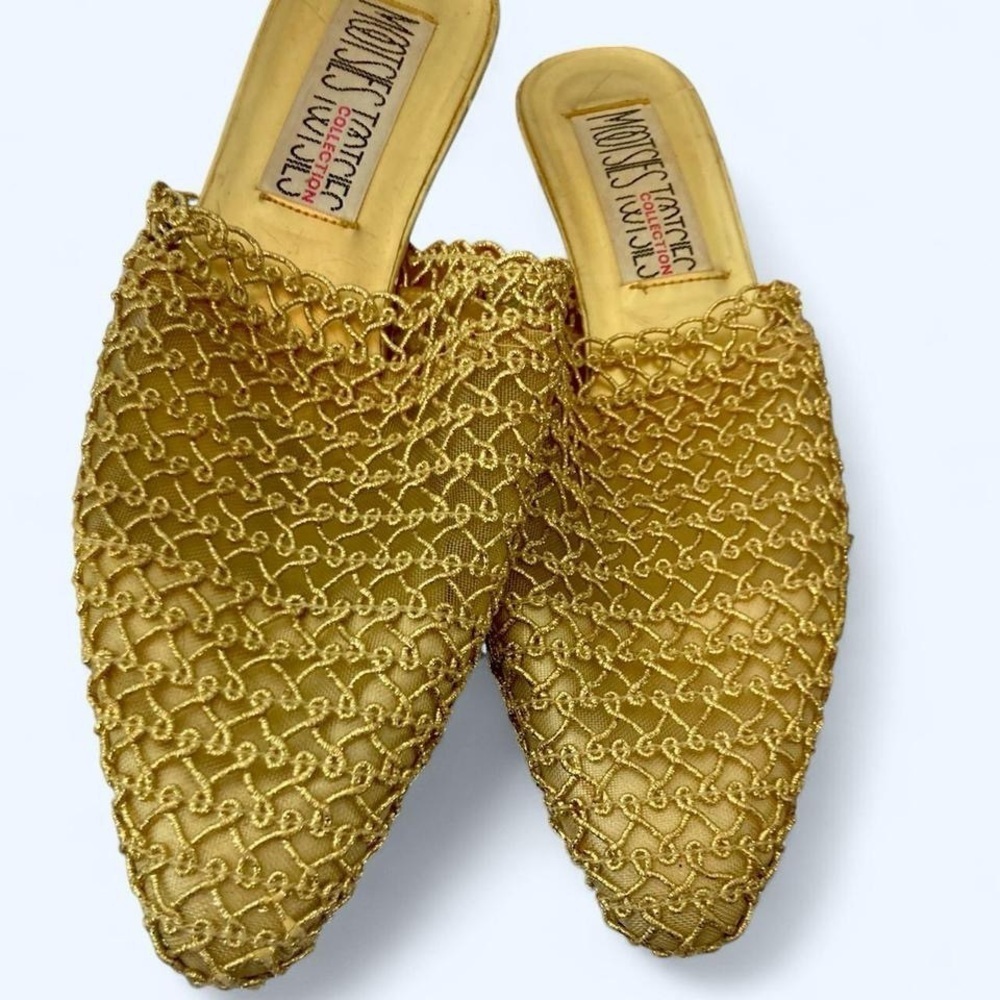 Gold Embellished Women's Mules Mootsies Tootsies 8 1/2